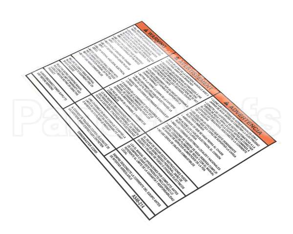 A546-214 Grindmaster Cecilware Label, Warning, Startup Instr