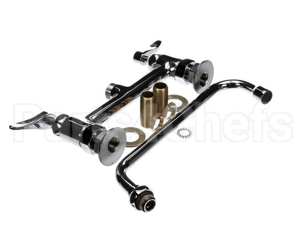 B-0220-061XCRF1 T&S Brass 8 Deck Mount Faucet, Ceramas, 10 Swing N