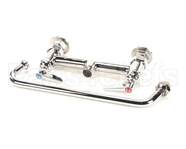 B-0221 T&S Brass Double Pantry Faucet, Deck Mount, 8 Cent