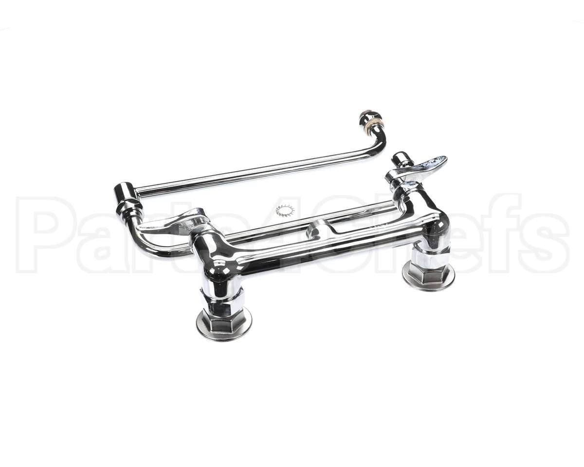 B-0230-24DJ-CR T&S Brass Faucet, 8 Wall Mount, Ceramas, 24 Double