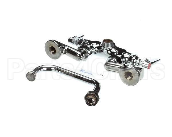 B-0237 T&S Brass Double Pantry Faucet Wall Mount Adjust