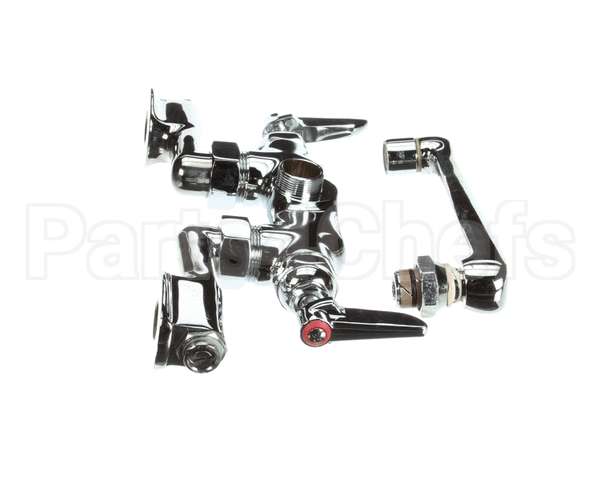 B-0243 T&S Brass Double Pantry Faucet Wall Mount Adjust