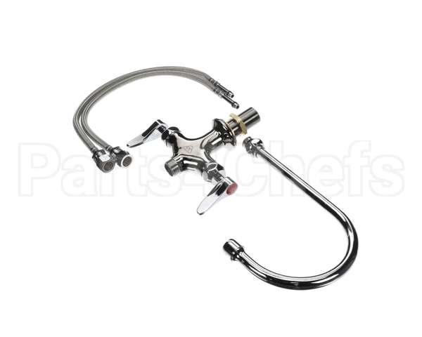 B-0300-CR T&S Brass Double Pantry Faucet, Single Hole Base,