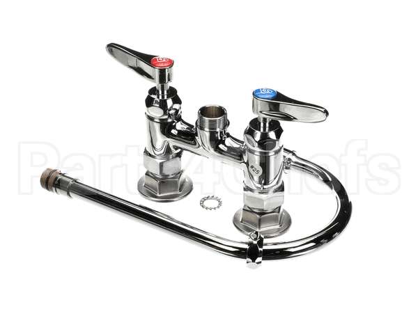 B-0325-CR T&S Brass 4 Cc Double Pantry Faucet Swivel Goose