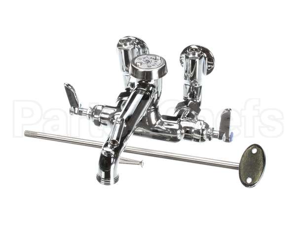 B-0667-POL T&S Brass Service Sink Faucet, Wall Mount, Adjusta