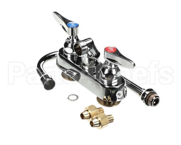 B-1146-02A T&S Brass Workboard Faucet, 4 Wall Mount, 017907-4