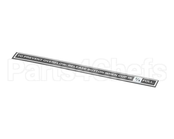 CA-1027 Wilbur Curtis Label, Prevent Overflow