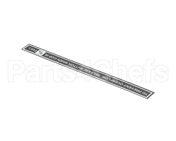 CA-1027 Wilbur Curtis Label, Prevent Overflow