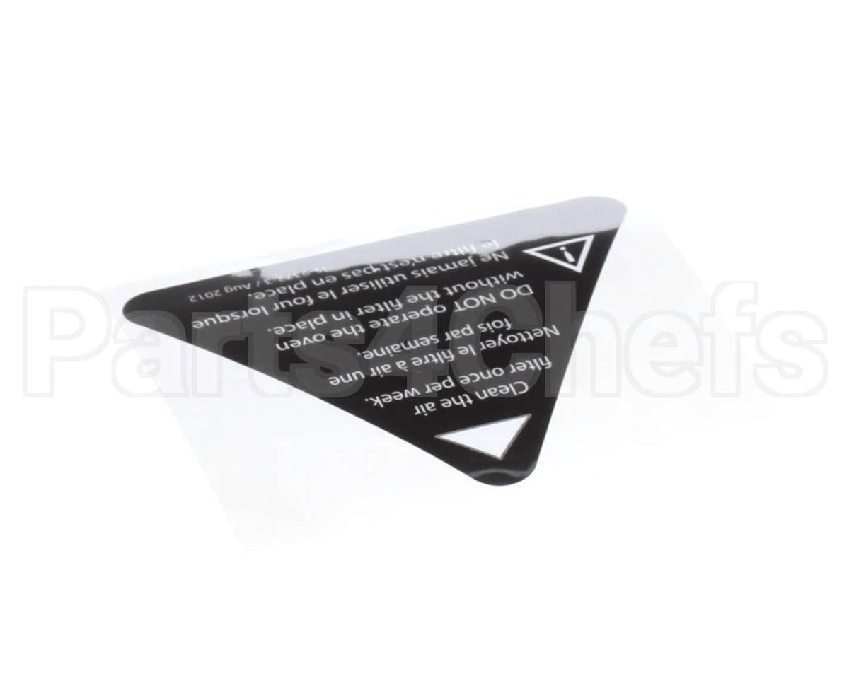I5-9372-3 Turbochef Label, Filter Warning, Eng-Fre