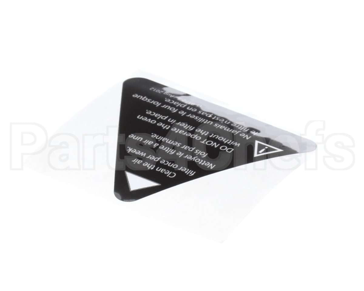 I5-9372-3 Turbochef Label, Filter Warning, Eng-Fre