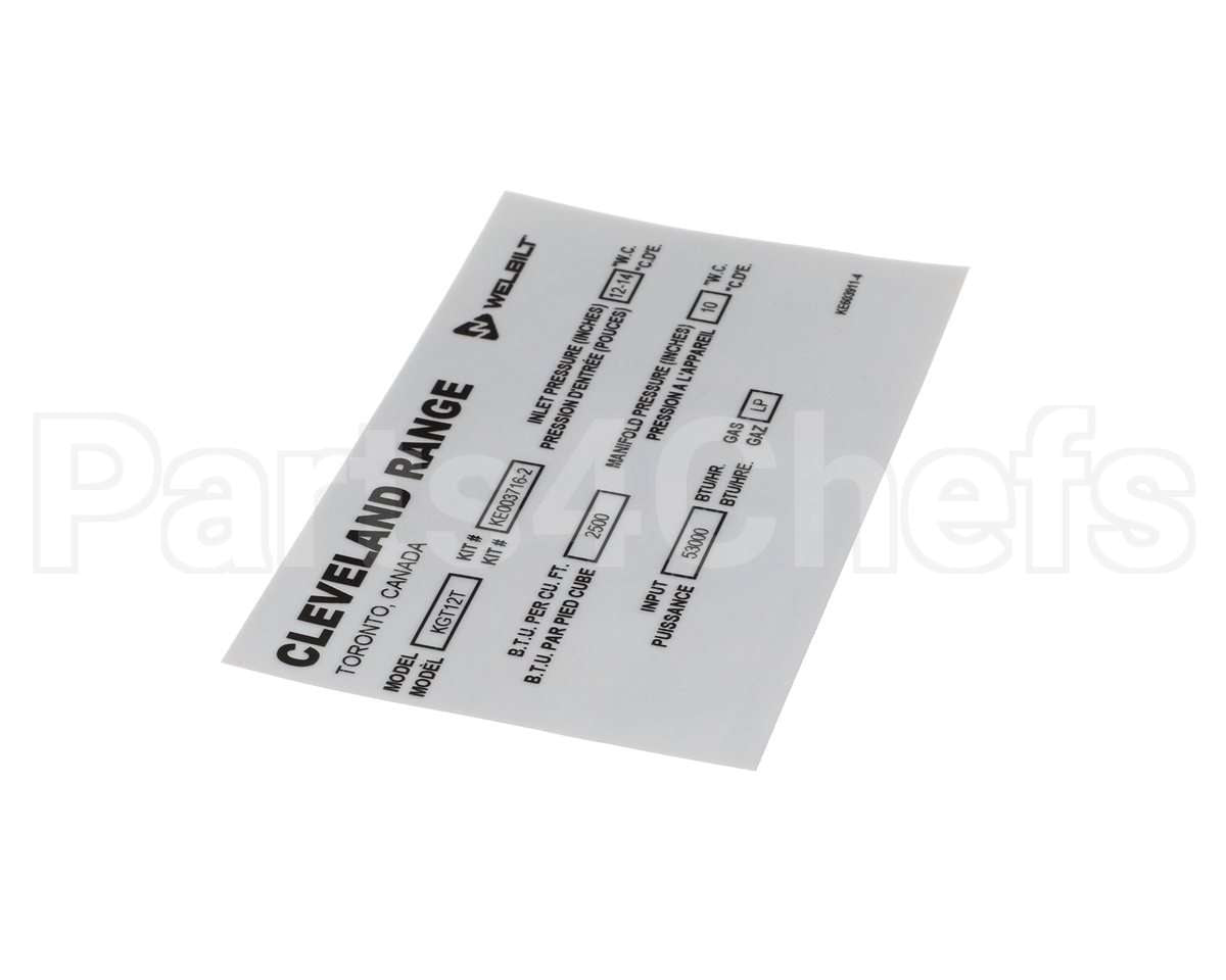 KE603911-4 Cleveland Label;Convert Nat. To Lp