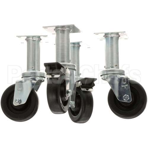 PTB3901504 Compatible Pitco Casters, 4"Wheel, 9"Lift, 4 Pk
