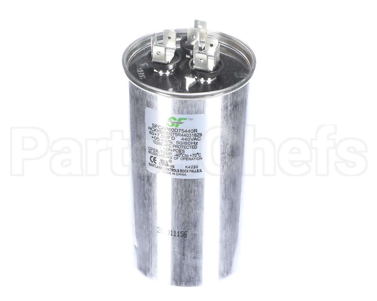 SFCAP60D75440R Trane Capacitor; 60+7.5Mfd 370/440V Round Run