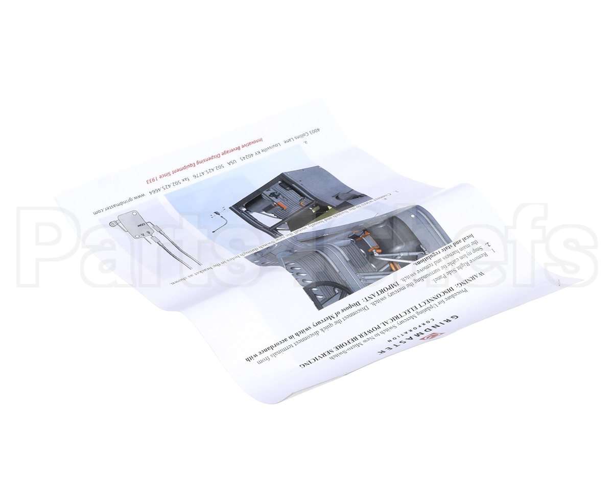 W0600339 Grindmaster Cecilware Instruction Sheet,Merc Sw Rpl