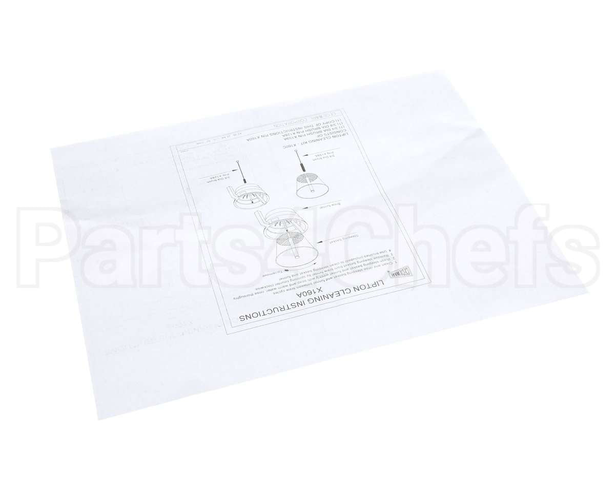 X160AL Grindmaster Cecilware Instruction Sheet Cleaning Kit