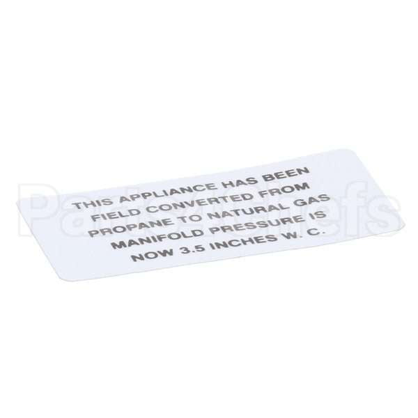 00-421727-00002 Compatible Vulcan Plate, Propane To Natura L Gas