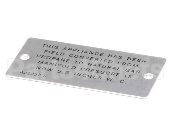 00-421727-00005 Vulcan Hart Plate,Propane To Natural Gas