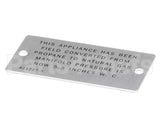 00-421727-00005 Vulcan Hart Plate,Propane To Natural Gas