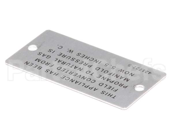 00-421727-00005 Vulcan Hart Plate,Propane To Natural Gas