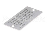 00-421727-00005 Vulcan Hart Plate,Propane To Natural Gas