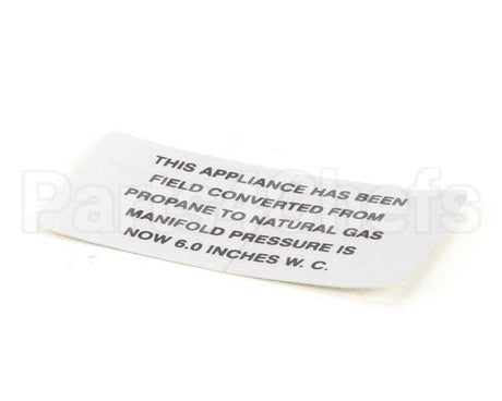 00-421727-00006 Vulcan Hart Plate,Propane To Natural Gas