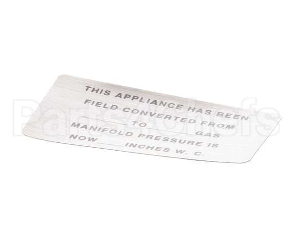 00-421727-00015 Vulcan Hart Label,Conversion (Gas) Blank