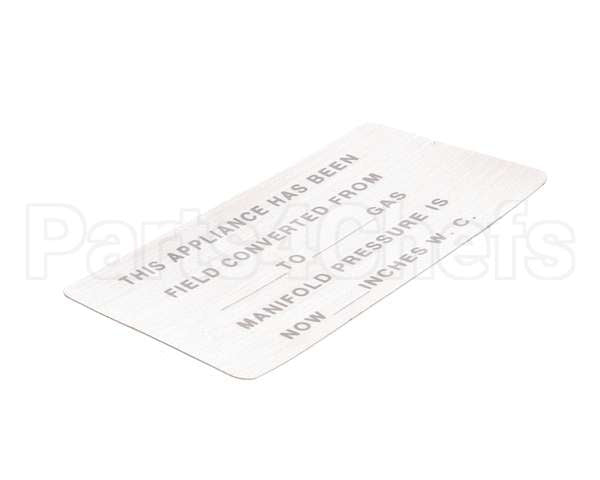 00-421727-00015 Vulcan Hart Label,Conversion (Gas) Blank