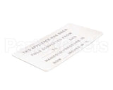 00-421727-00015 Vulcan Hart Label,Conversion (Gas) Blank