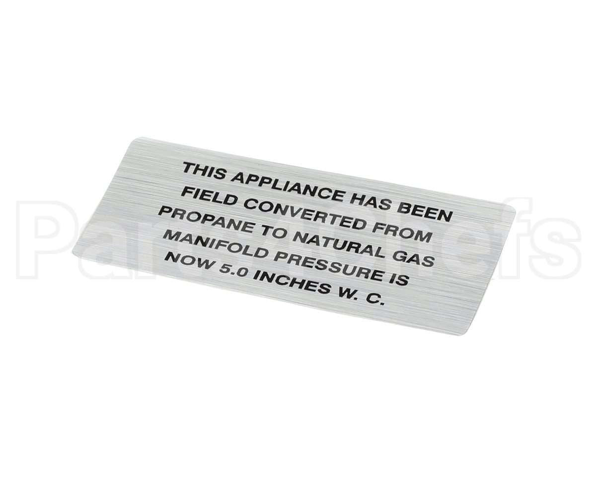 00-421727-00016 Hobart Plate,Propane To Nat Gas (5.0)