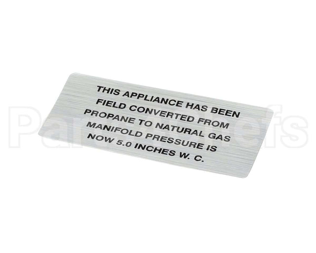 00-421727-00016 Hobart Plate,Propane To Nat Gas (5.0)