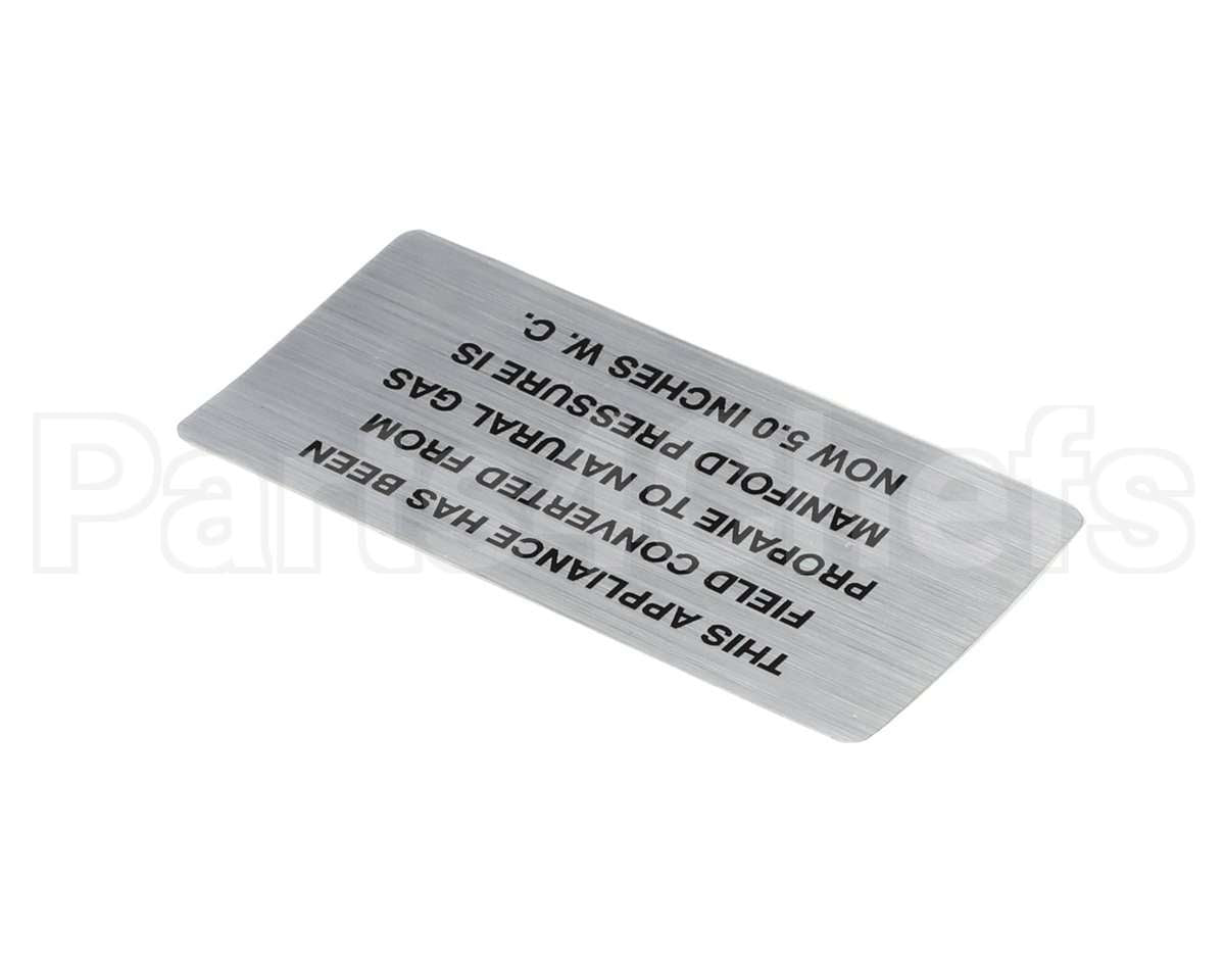 00-421727-00016 Hobart Plate,Propane To Nat Gas (5.0)