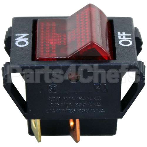 00-819871-00002 Compatible Hobart Switch, On/Off Black Rocker W/ Light