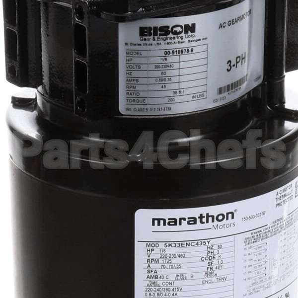 00-919978-00009 Compatible Hobart Motor, Drive, Conv, 200-230/60/3