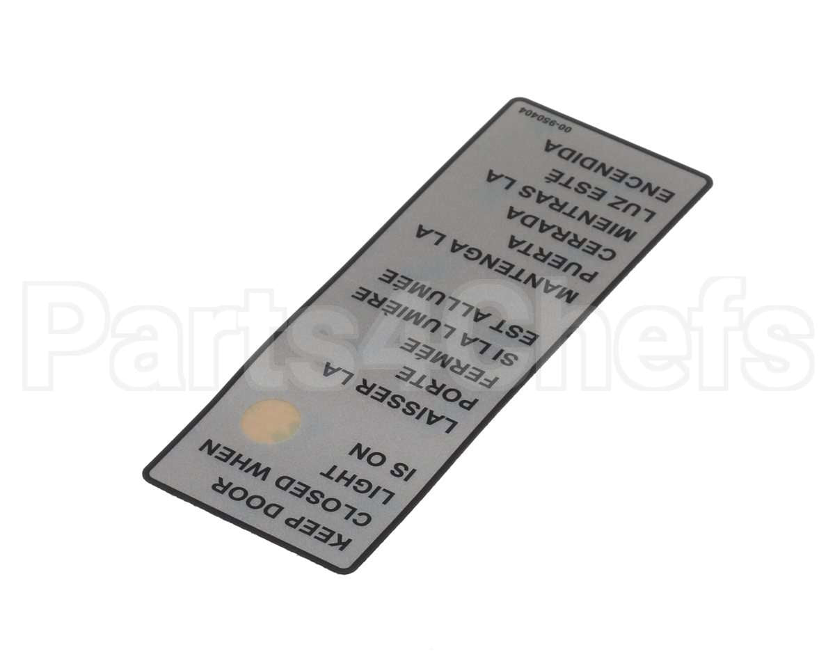 00-950404 Hobart Label, Condensing Cycle
