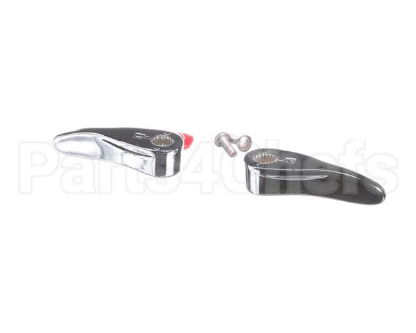001637-45NS-M2 T&S Brass New-Style Lever Handles, Red Indexes (T&