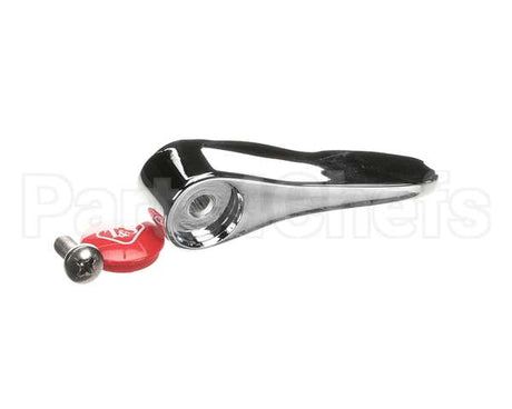 001637-45NS T&S Brass Lever Handle, Red Index (T&S Logo), Scre