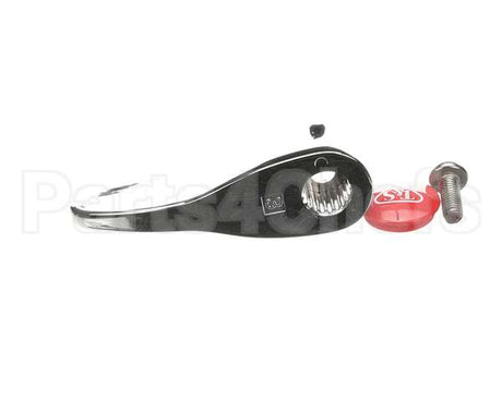 001637-45NS T&S Brass Lever Handle, Red Index (T&S Logo), Scre