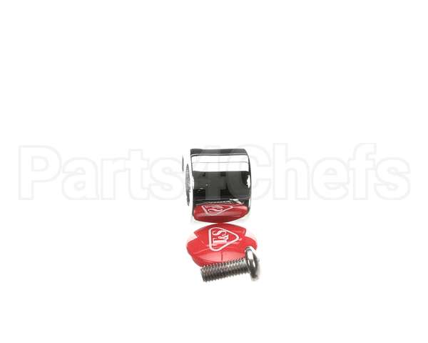 001637-45NS T&S Brass Lever Handle, Red Index (T&S Logo), Scre