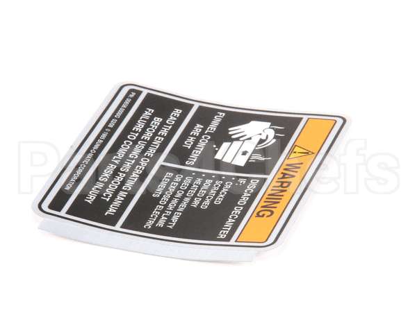 00658.0000 Bunn Decal,Warning-Decanter/Funnel