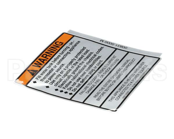 00831.0000 Bunn Decal, Warning-Electrical