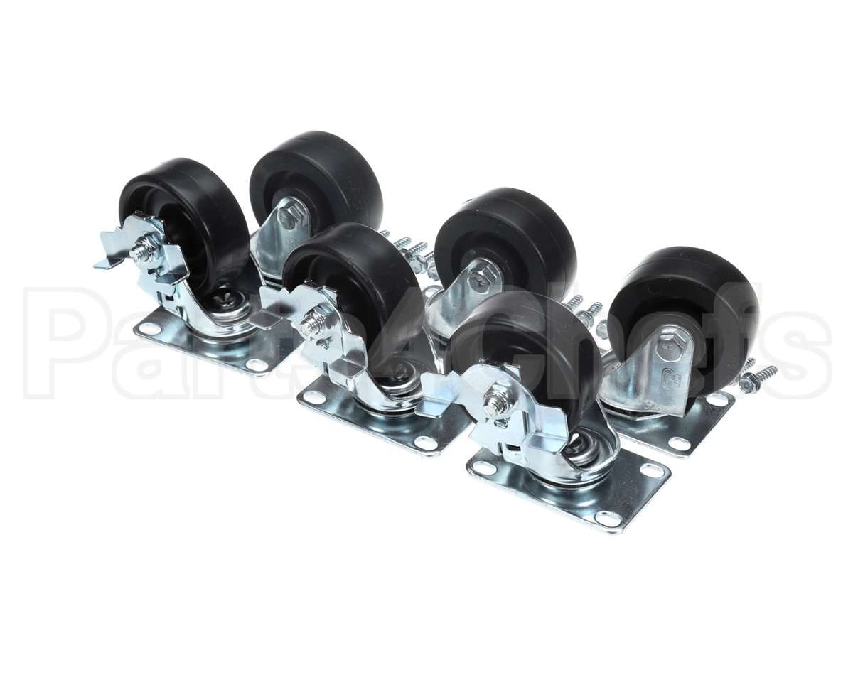 00C31S074A Beverage Air Caster Kit - 3" Plate, 6 Cstrs(3 Lck,3 N