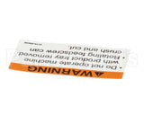 01-403175-00538 Berkel Label, Tray Warning