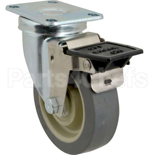 01-505042-PE Compatible Hobart Caster Plate, 4"Swvl, W/Brake