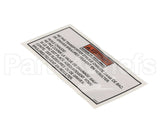 033590 Henny Penny Label-Warning Drain Pan Fre