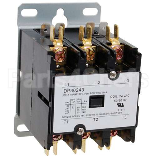 087713-065-1 Compatible Hobart Contactor 3 Pole, 40 Amp 24V
