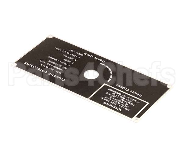 10-5938 Market Forge Plate, Drain Panel Clean Instr