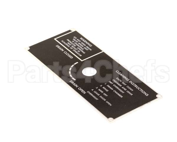10-5938 Market Forge Plate, Drain Panel Clean Instr