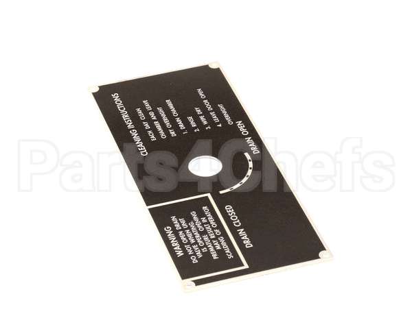 10-5938 Market Forge Plate, Drain Panel Clean Instr