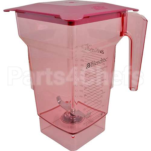 100367 Compatible Blendtec Jar4-Sided, Red, W/Lid, 75 Oz