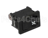 1026317A Perlick Switch, Momentary, Black, Fan Symbol